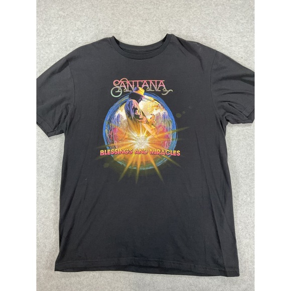 Santana Other - Santana Blessings and Miracles 2022 World Tour Graphic T-Shirt Black Medium 2645